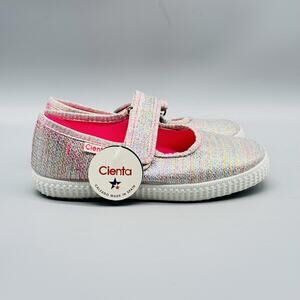 Cienta Shoes Girls 11 Multicolor Mary Jane Rainbow Glitter Hook and Loop Casual